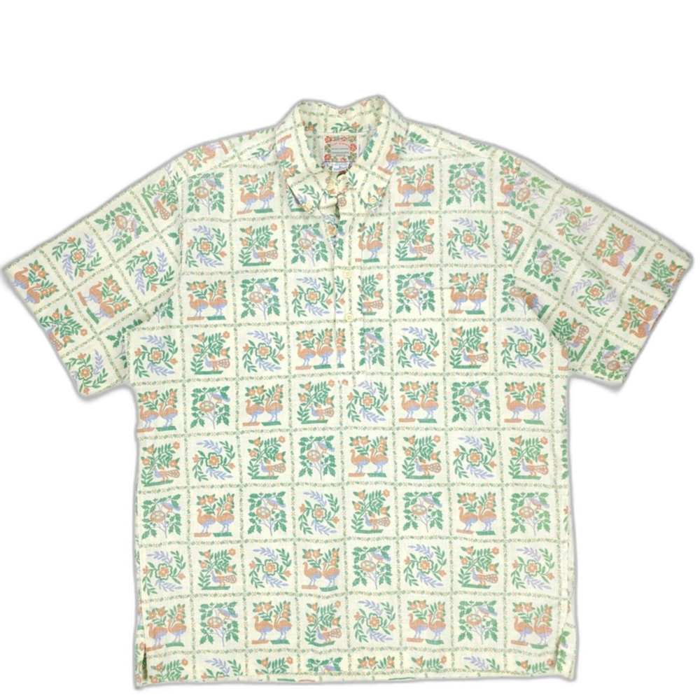 REYN SPOONER Hawaiian Shirt Bird Floral Resort VSCO Beachy Boho Y2k 90s Normcore